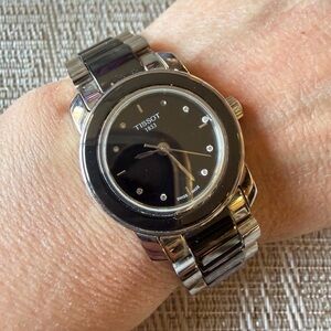 Tissot Black Dial Silver Band Smartwatch